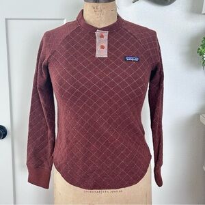 Patagonia wool quilted Rust Henley Shirt Sweater